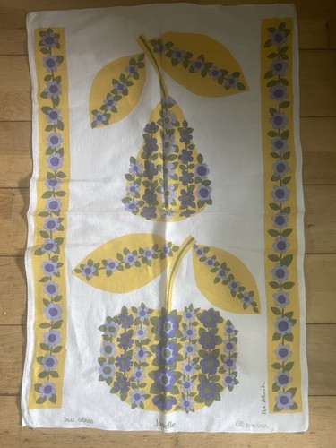 Rare vintage linen tea towel - tea,