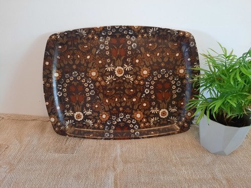 Brown vintage 1970s floral - vintage,