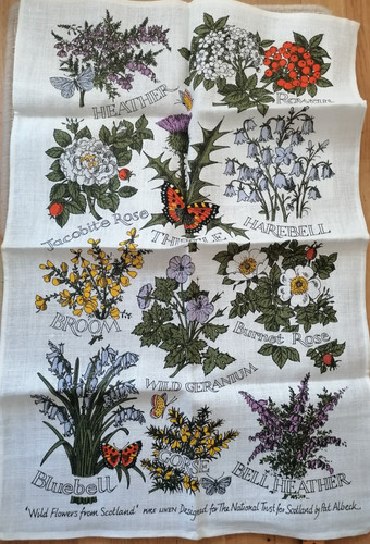 Pat albeck linen tea towel - linen,