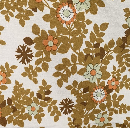 Retro orange mustard floral - retro,