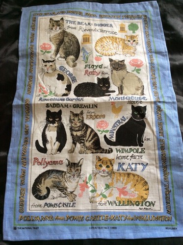 Vint tea towel cats - towel:cats, in